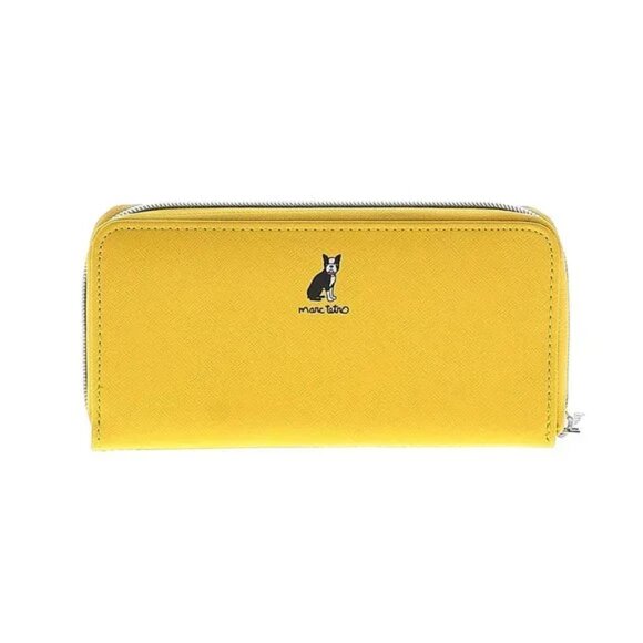 Marc Tetro Boston Terrier Long Zip Wallet Bright Yellow - NWT - Picture 2 of 3